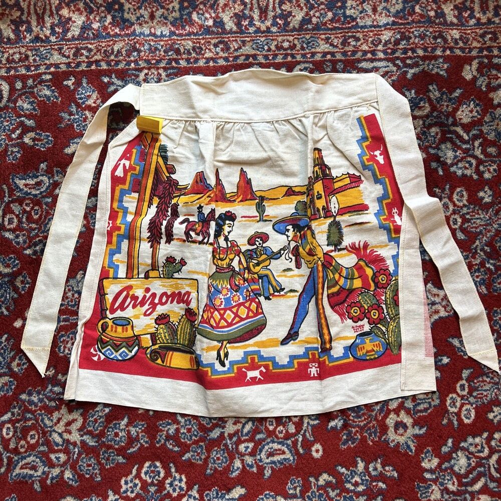 Vintage Cactus Cloth Arizona Apron New With Tags